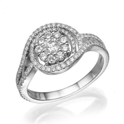 Halo flower diamond ring